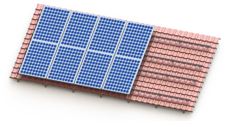 Montaje de paneles solares en tejados de tejas